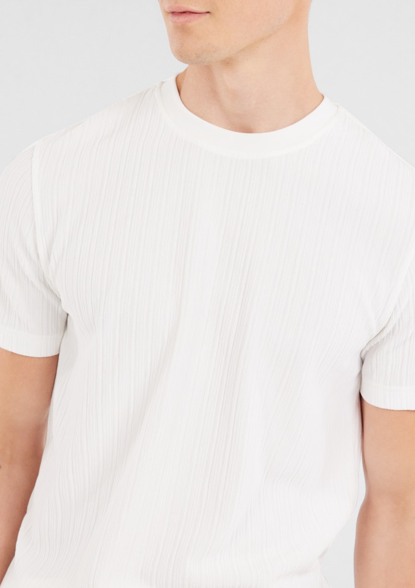 White Anston Rib Crew T Shirt