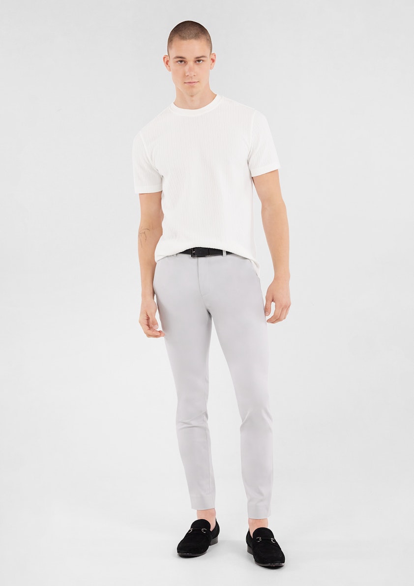 White Anston Rib Crew T Shirt