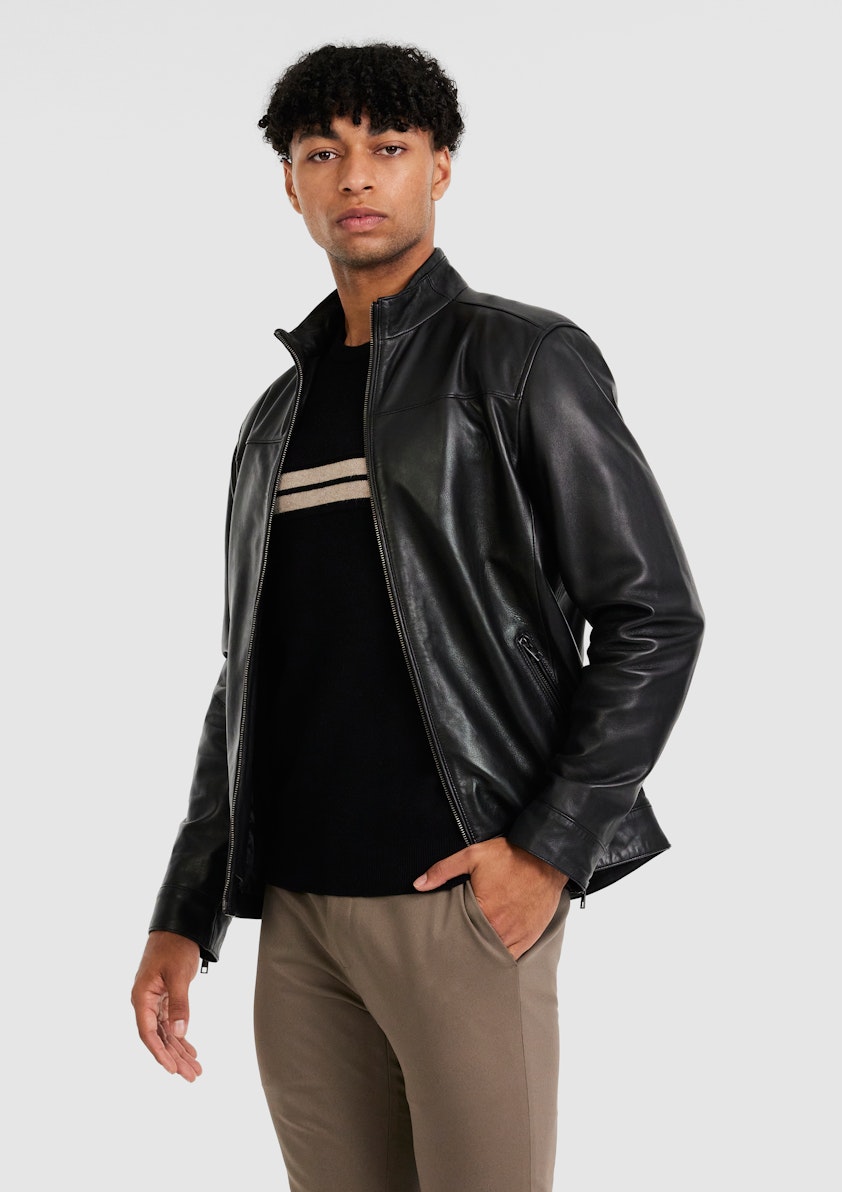 Black Hudson Genuine Leather Jacket