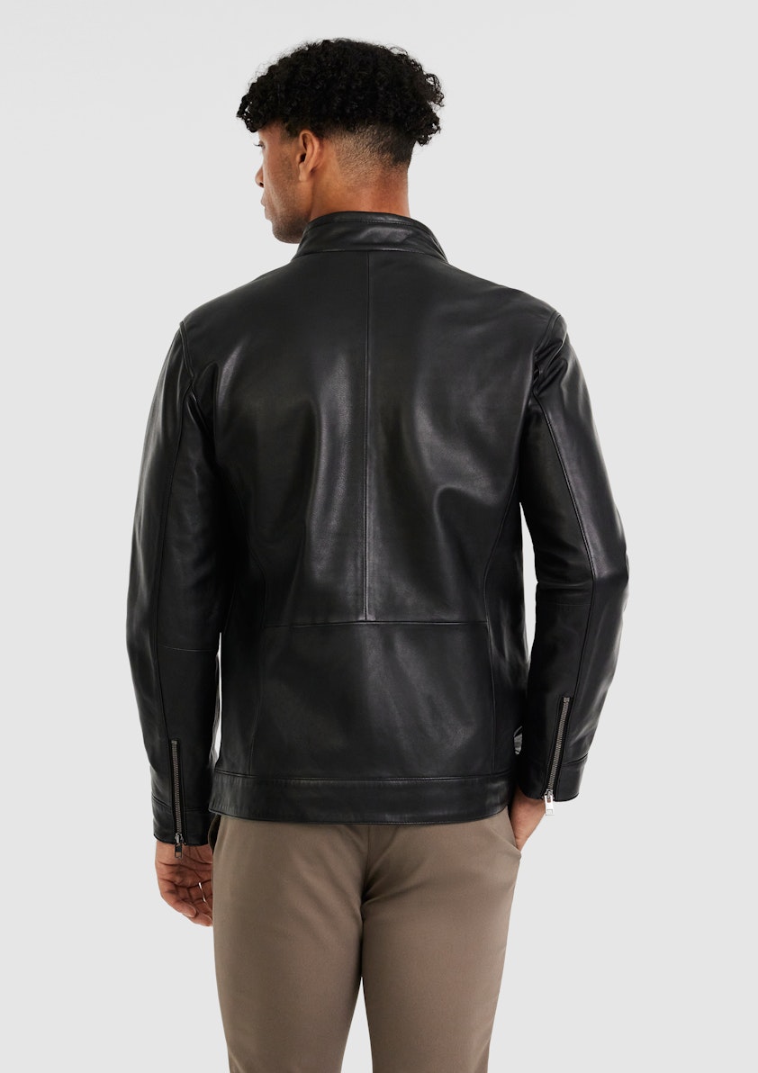 Black Hudson Genuine Leather Jacket