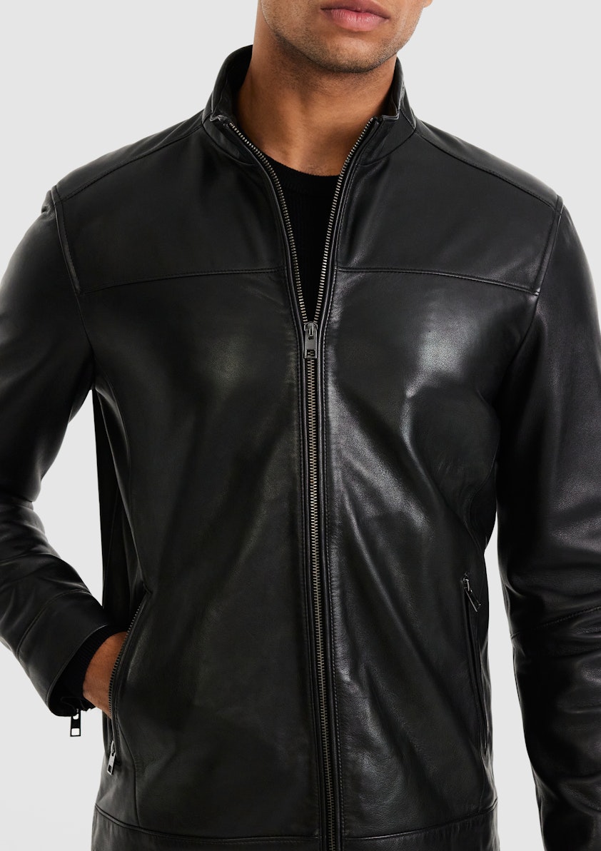 Black Hudson Genuine Leather Jacket