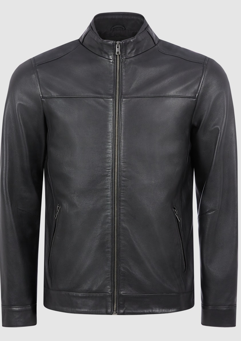 Black Hudson Genuine Leather Jacket