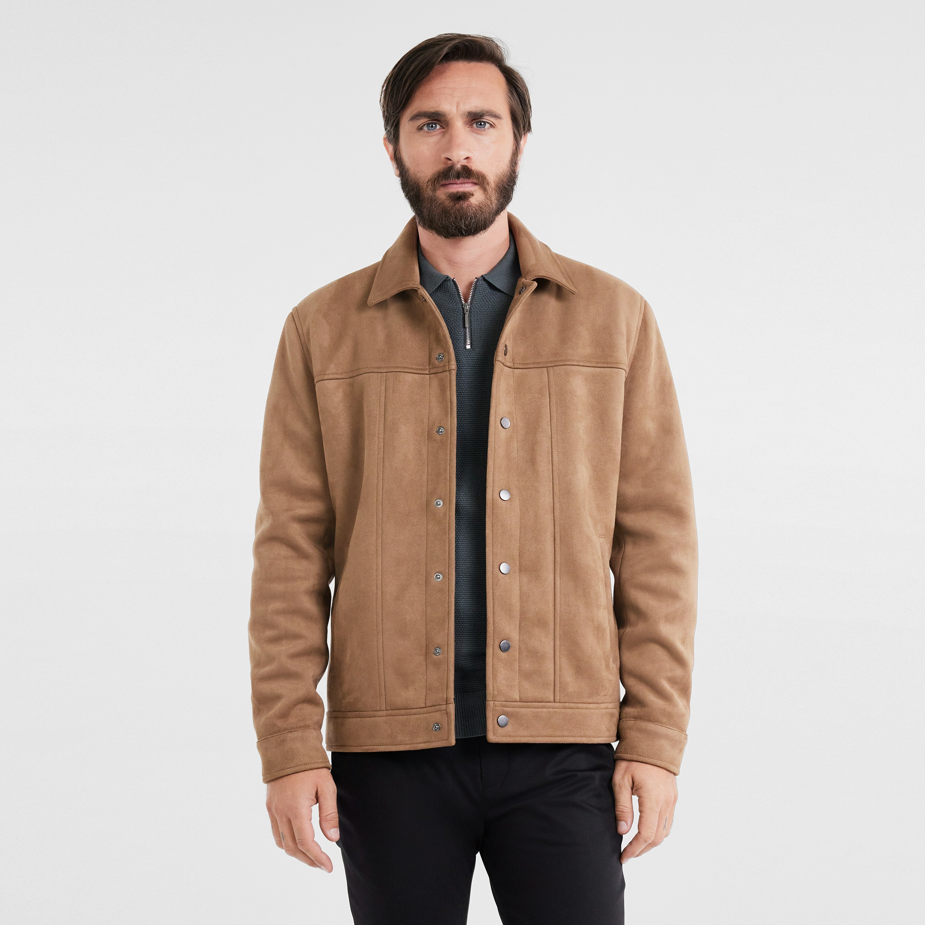 Tan Prague Suede Jacket | Men's Tops | Tarocash AU