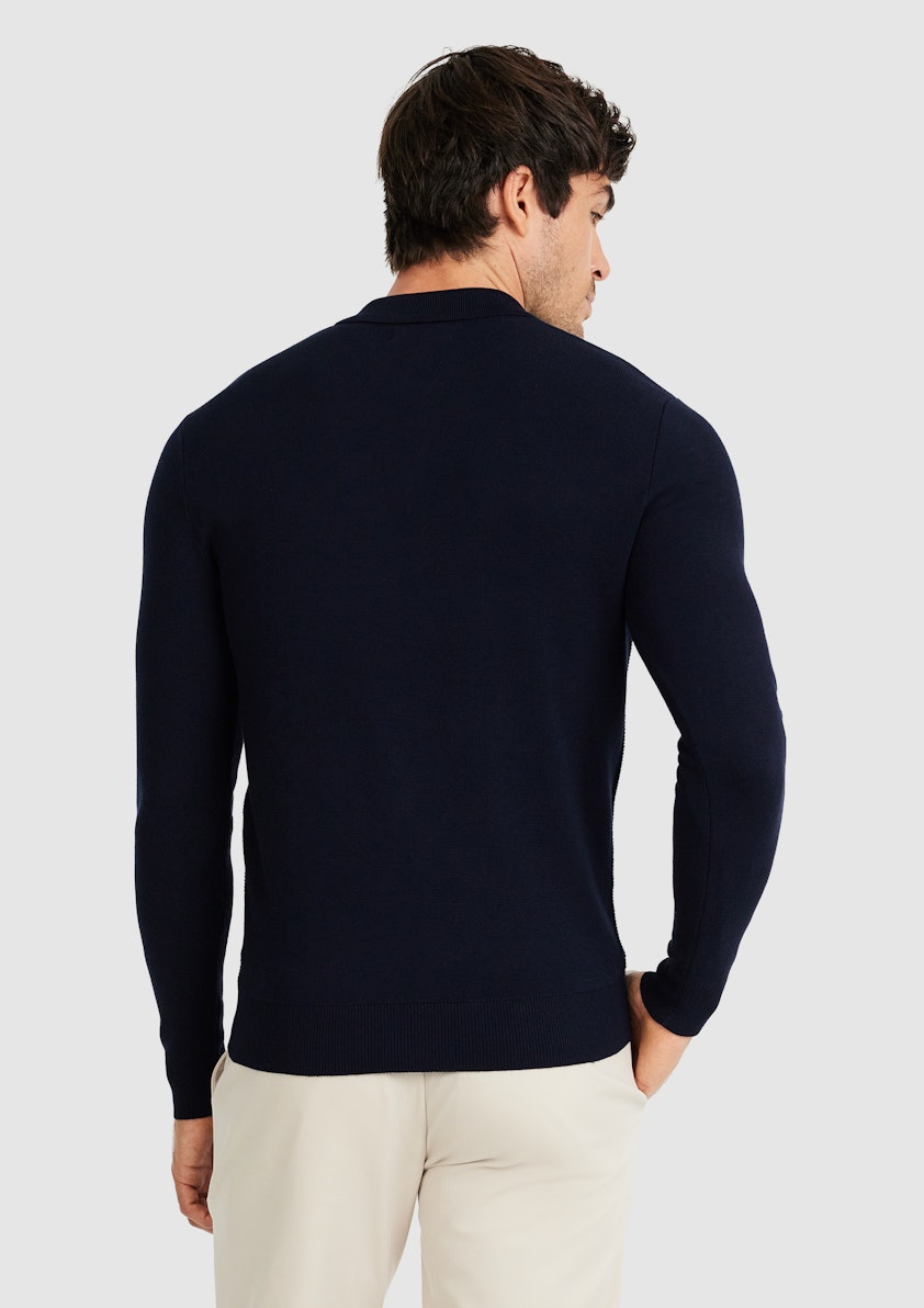 Navy Berkeley Zip Neck Knit
