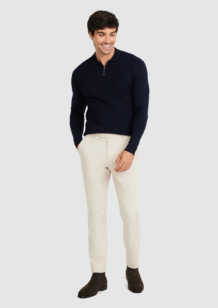 Navy Berkeley Zip Neck Knit