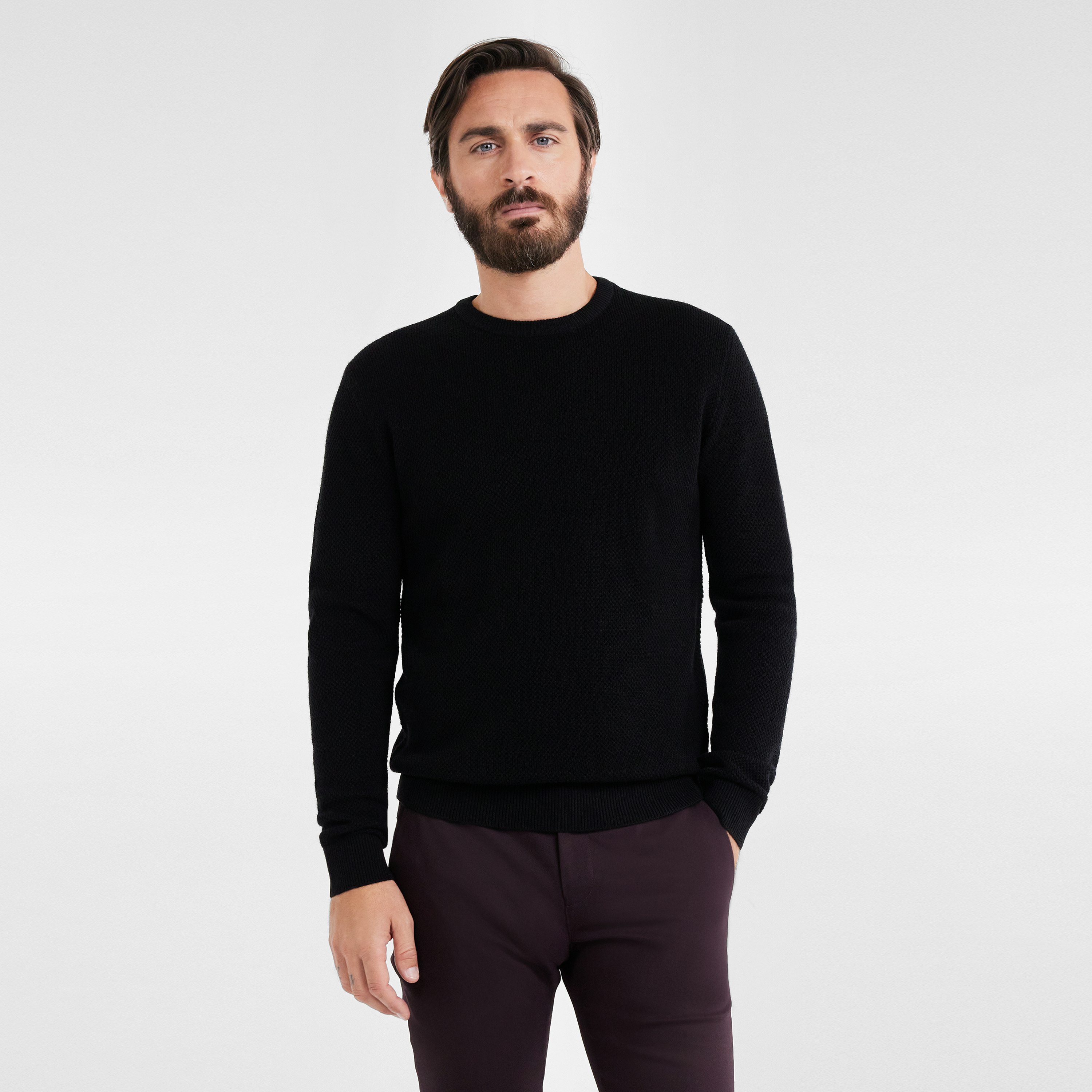 Black Arlo Merino Wool Knit | Men's Tops | Tarocash AU