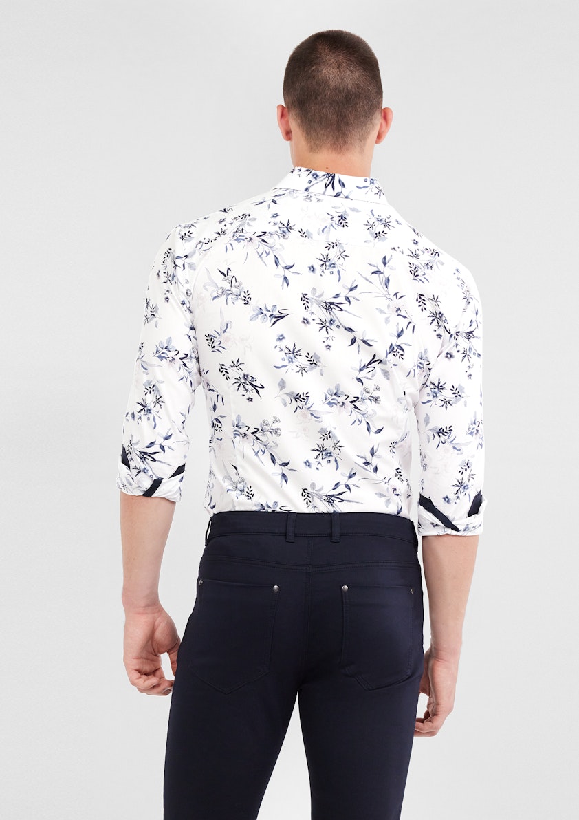White Keyside Slim Leaf Shirt
