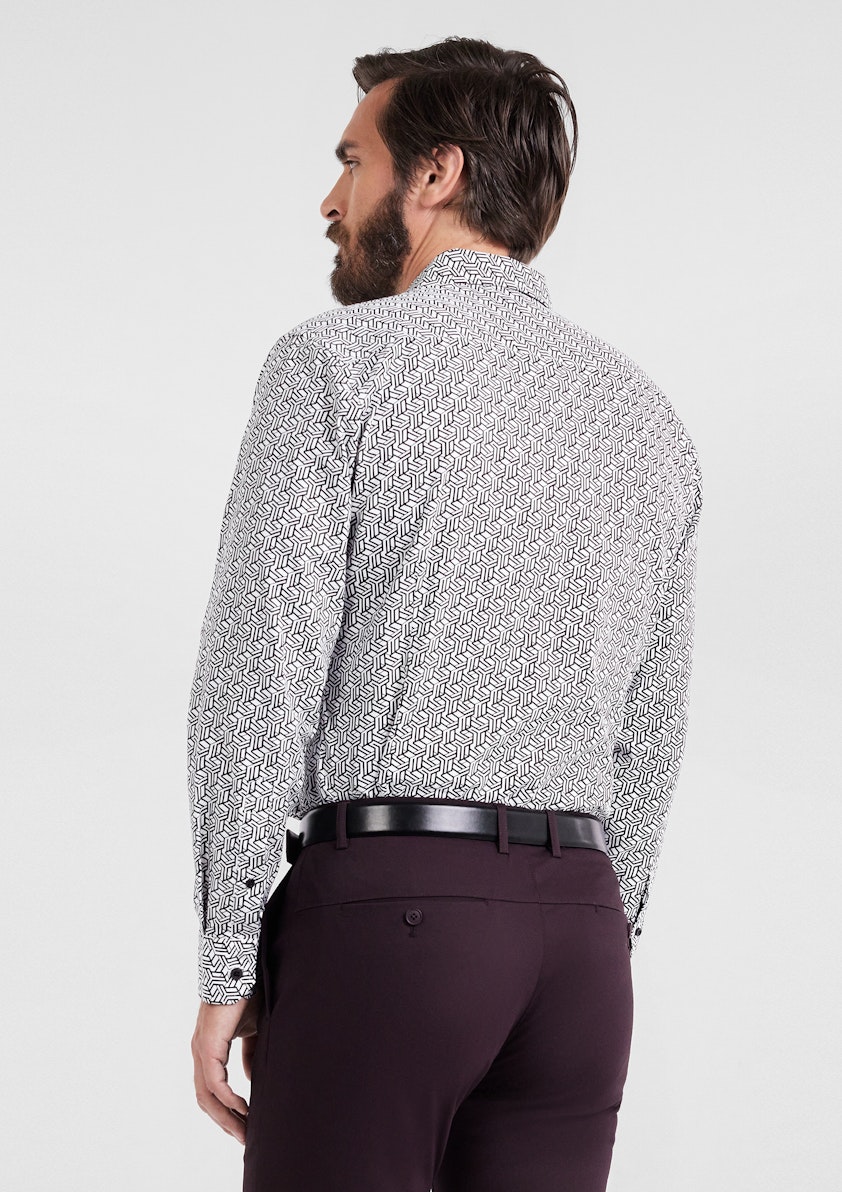 White Kelso Slim Geo Shirt