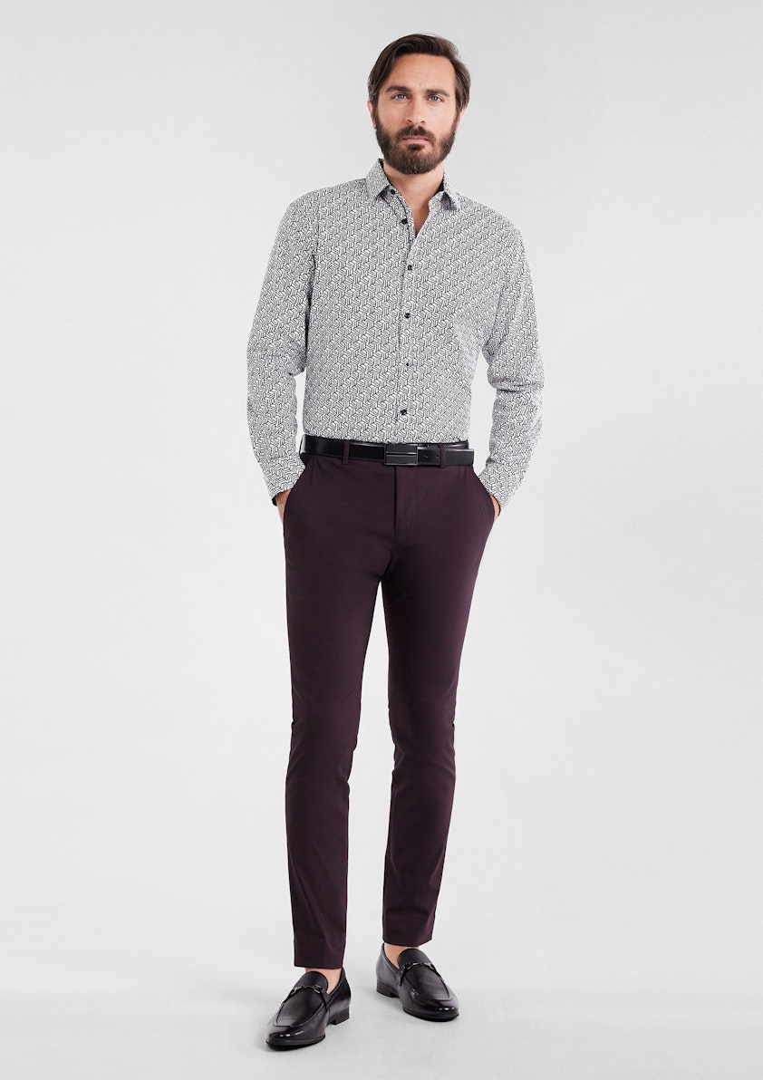 White Kelso Slim Geo Shirt