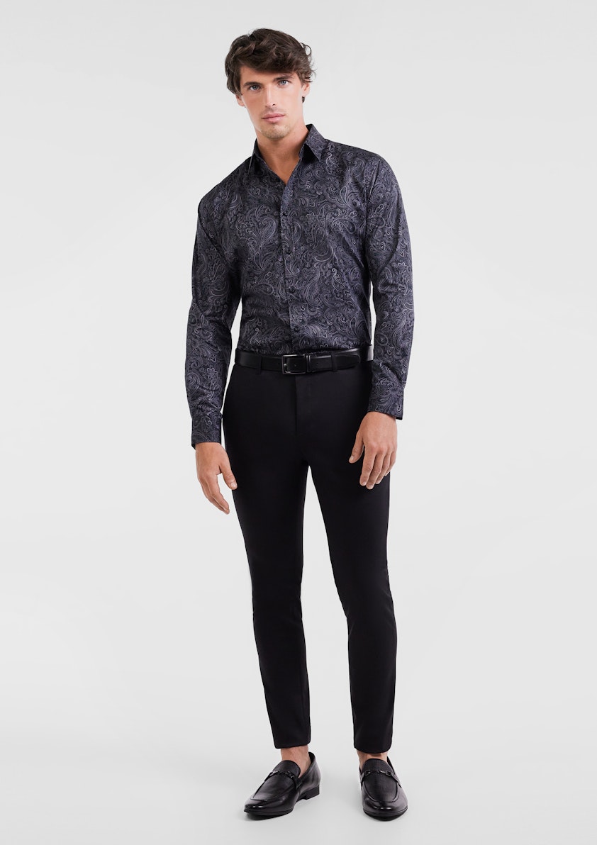 Black Oakdale Paisley Shirt