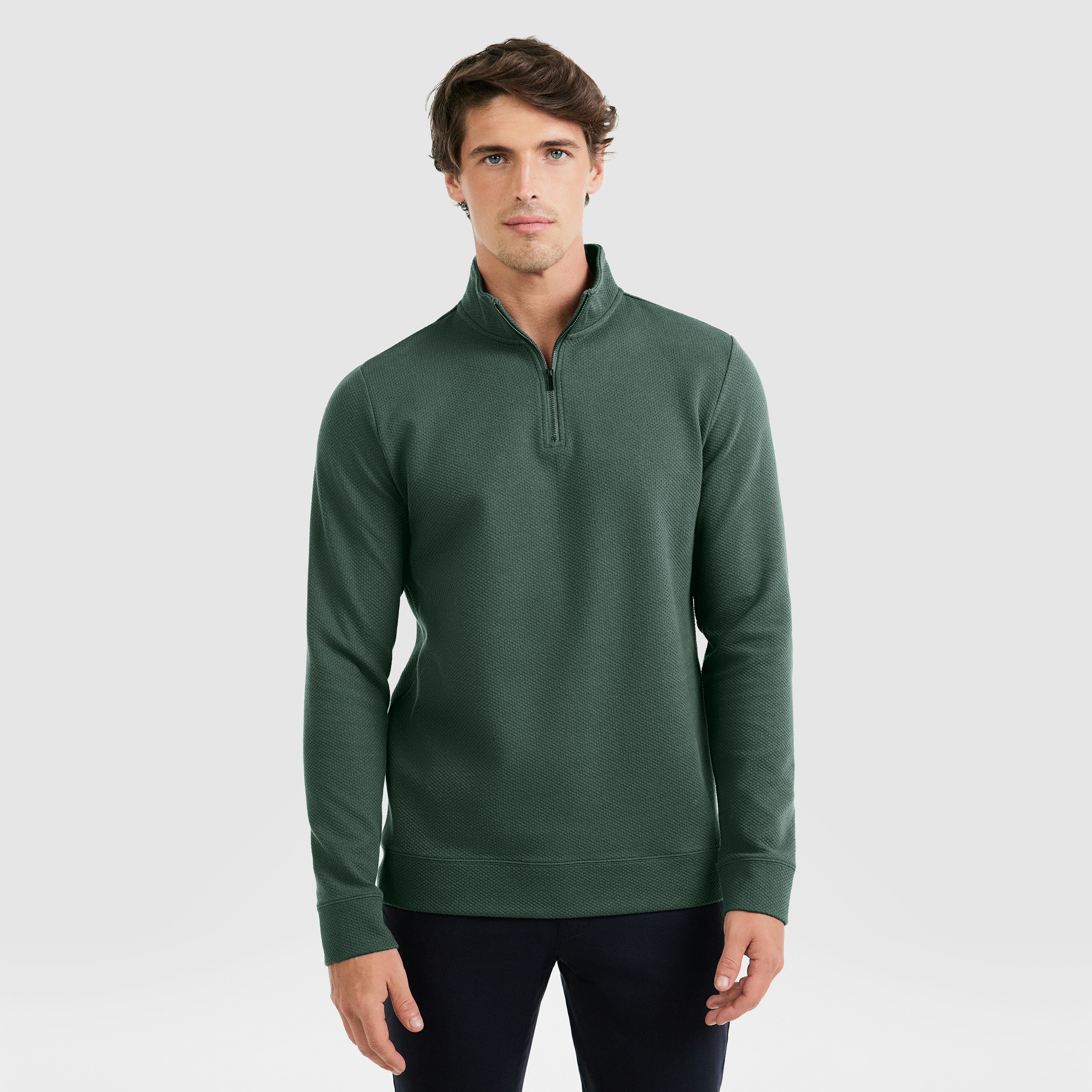 Khaki Hunter Zip Neck Top | Men's Tops | Tarocash NZ