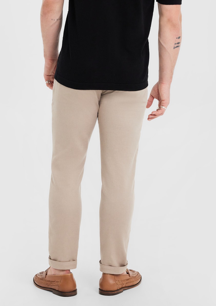 Sand Lucca Slim Stretch Linen Pant