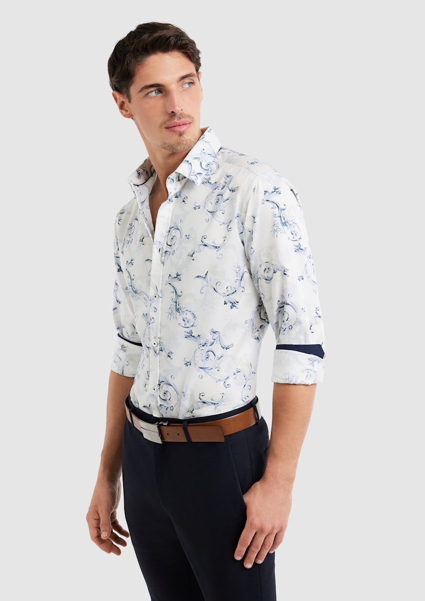 White Lucien Paisley Shirt