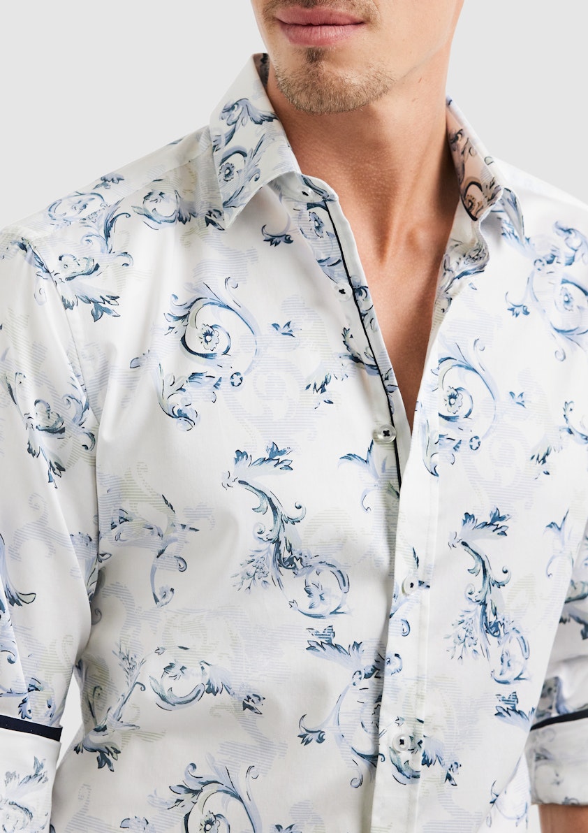 White Lucien Paisley Shirt