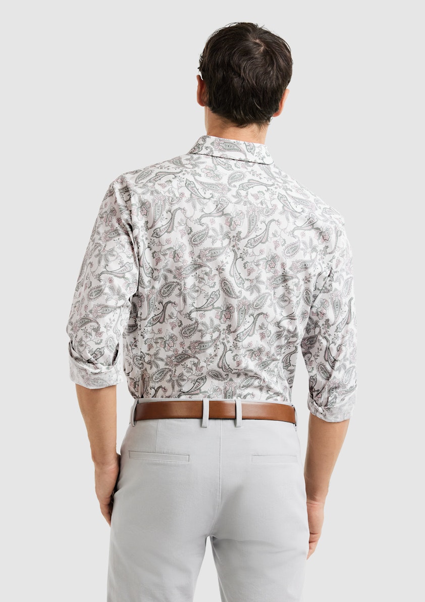 White Bassing Paisley Shirt