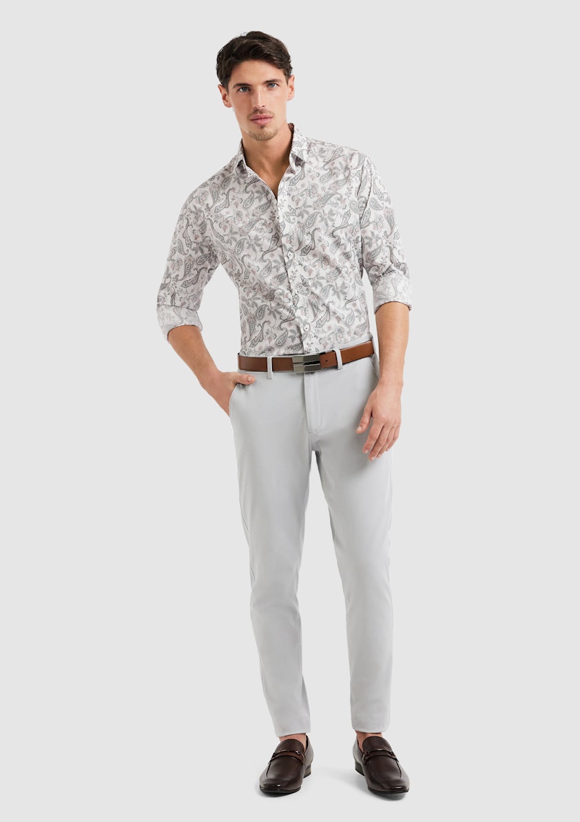 White Bassing Paisley Shirt