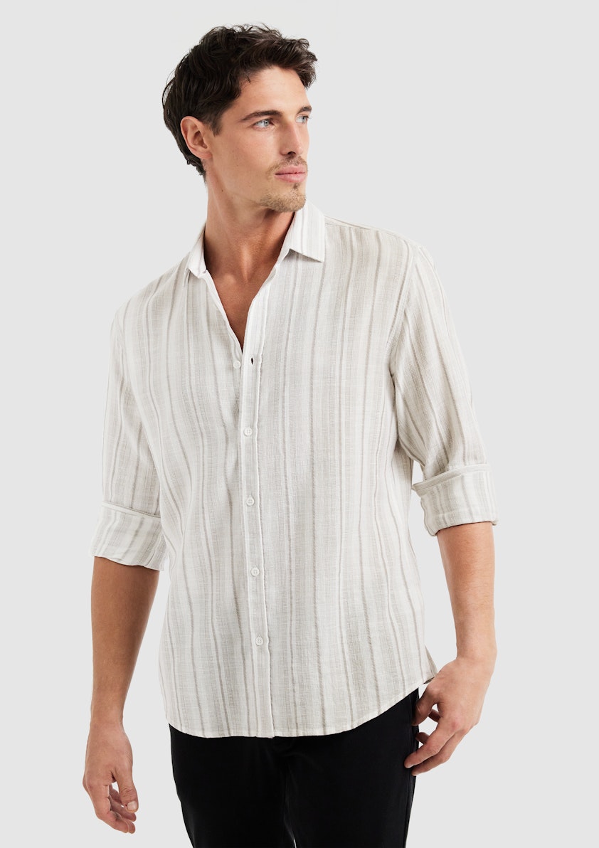 Maine Textured Stripe Shirt