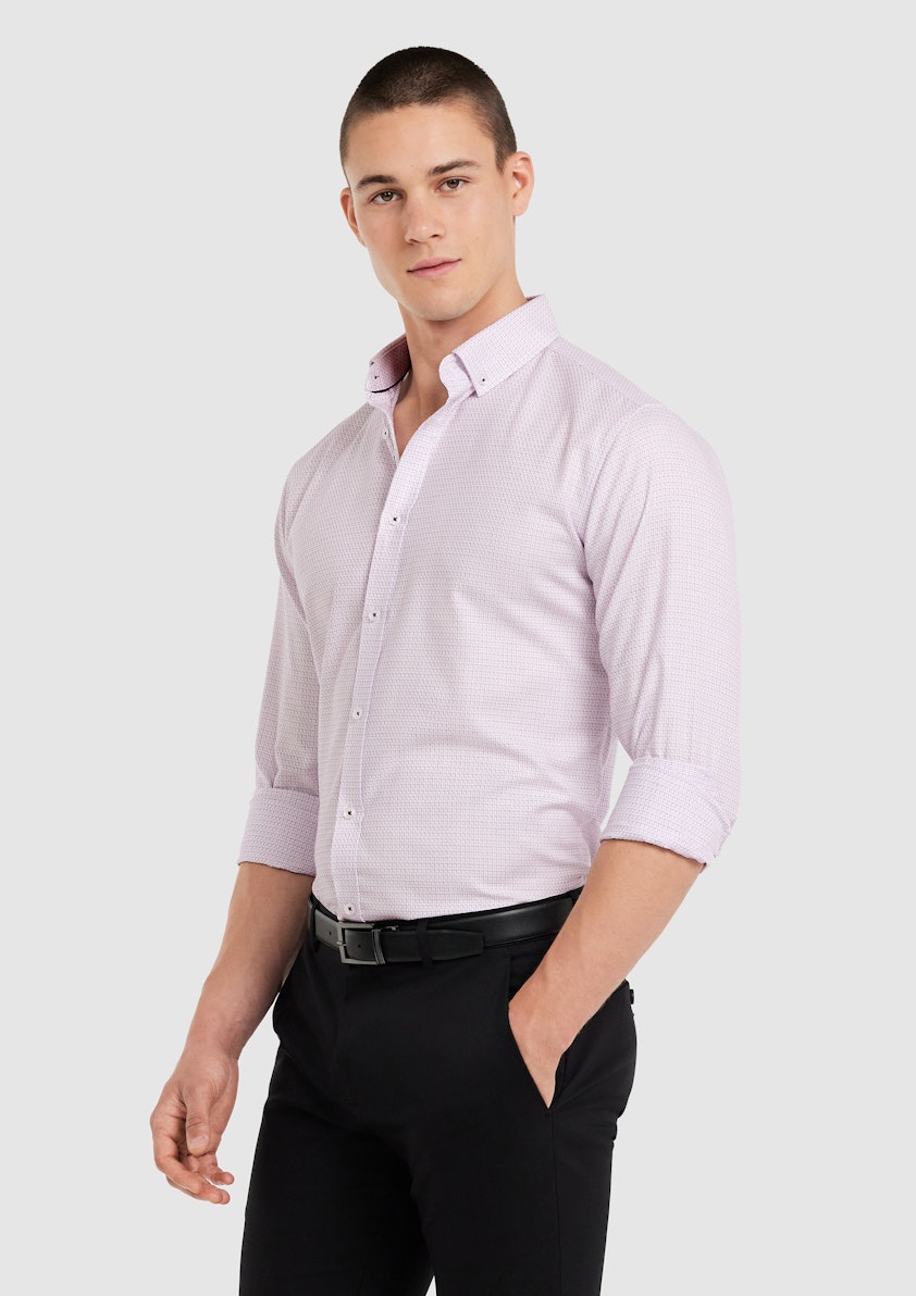 Lilac Ricky Textured Check Shirt
