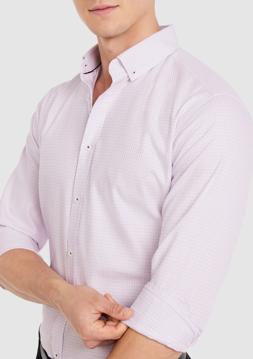 Lilac Ricky Textured Check Shirt