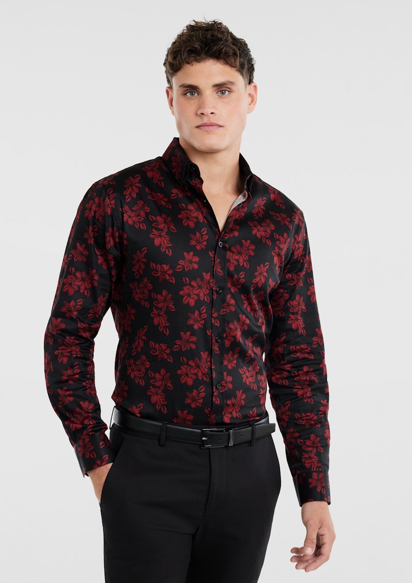 Vino Slim Stretch Floral Shirt