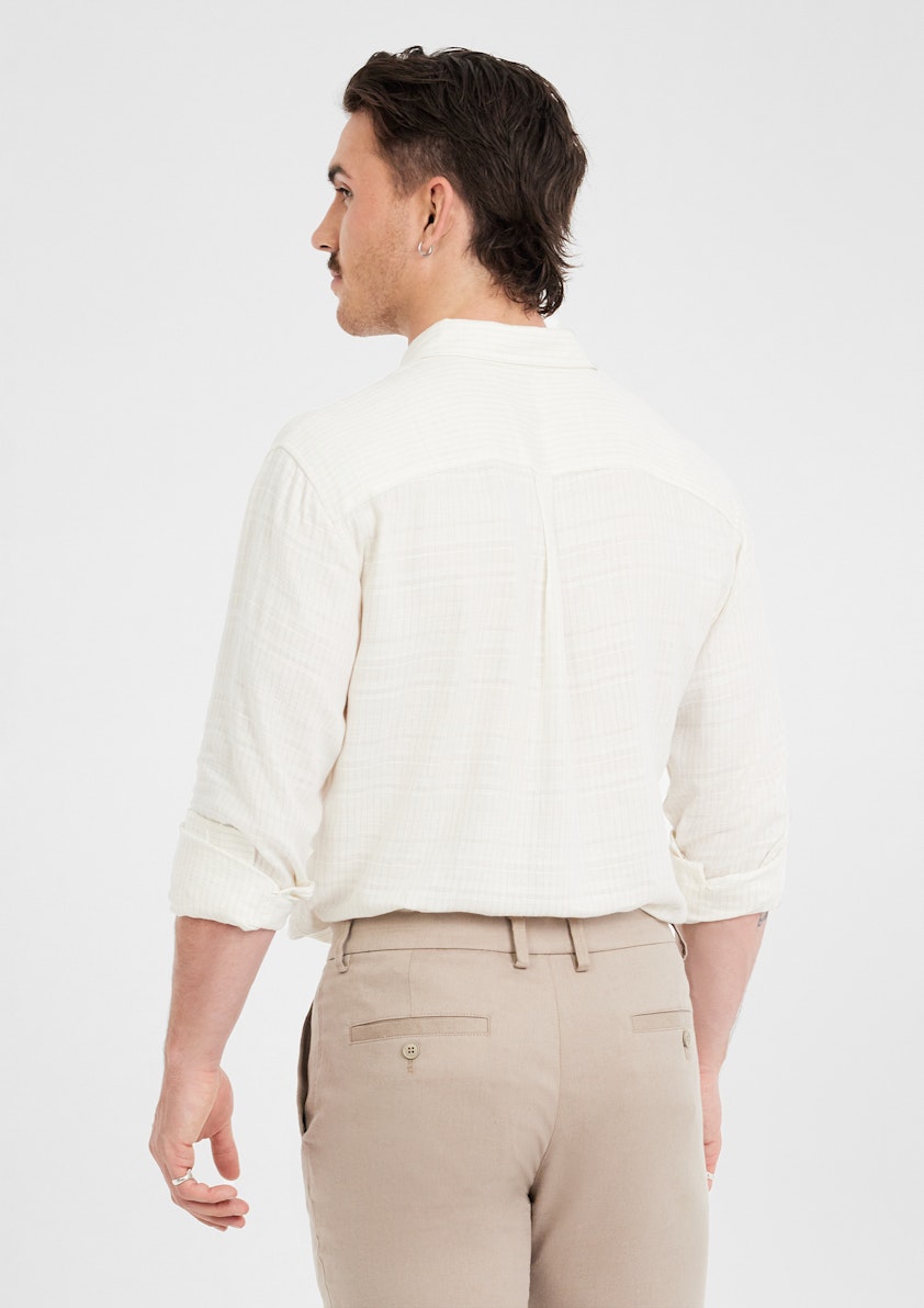 Ivory Ibiza Linen Stripe Shirt