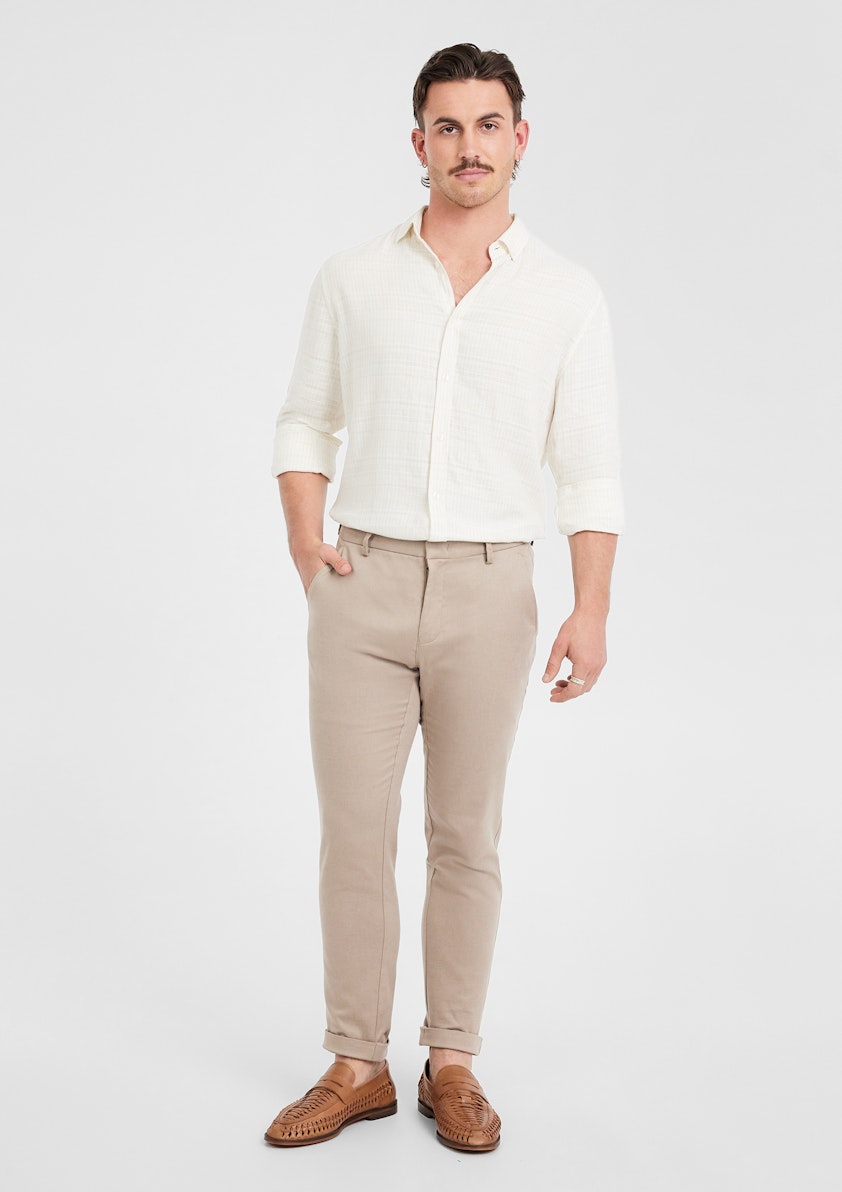 Ivory Ibiza Linen Stripe Shirt