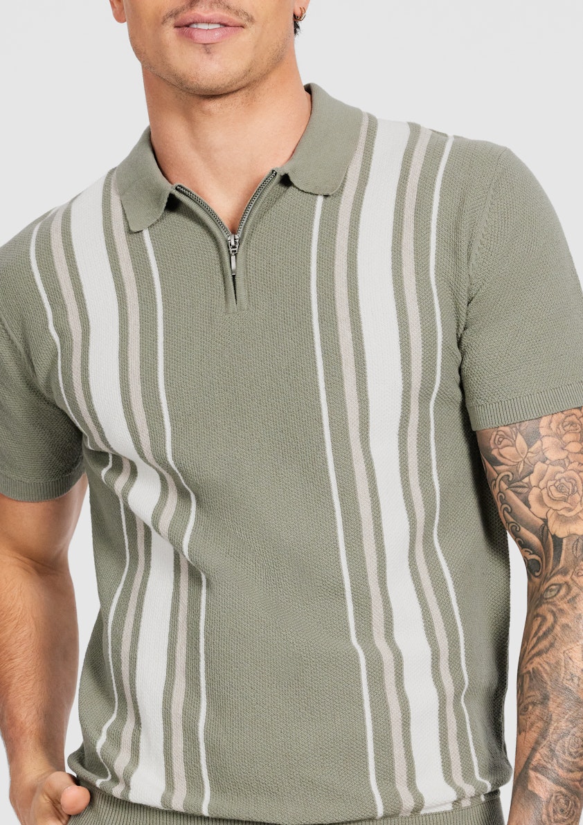 Dane Stripe Knit Polo