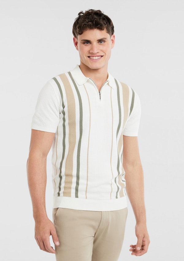 Dane Stripe Knit Polo