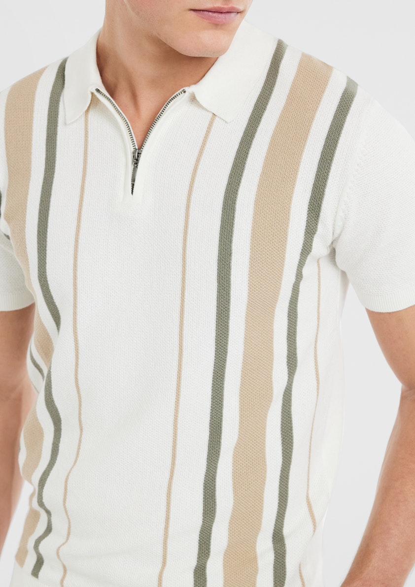 Dane Stripe Knit Polo