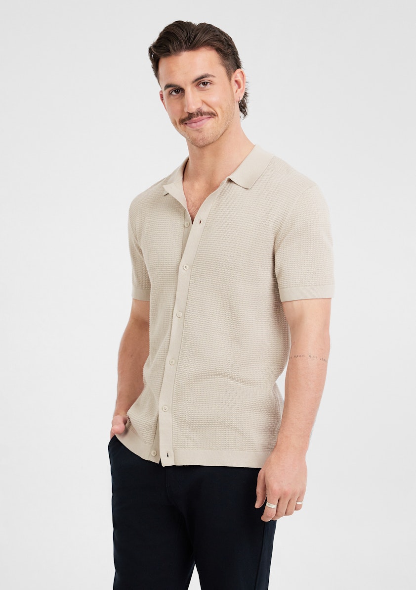 Wheat Eaton Knit Polo Shirt