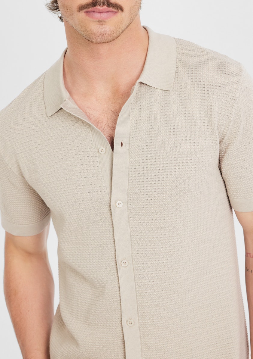 Wheat Eaton Knit Polo Shirt
