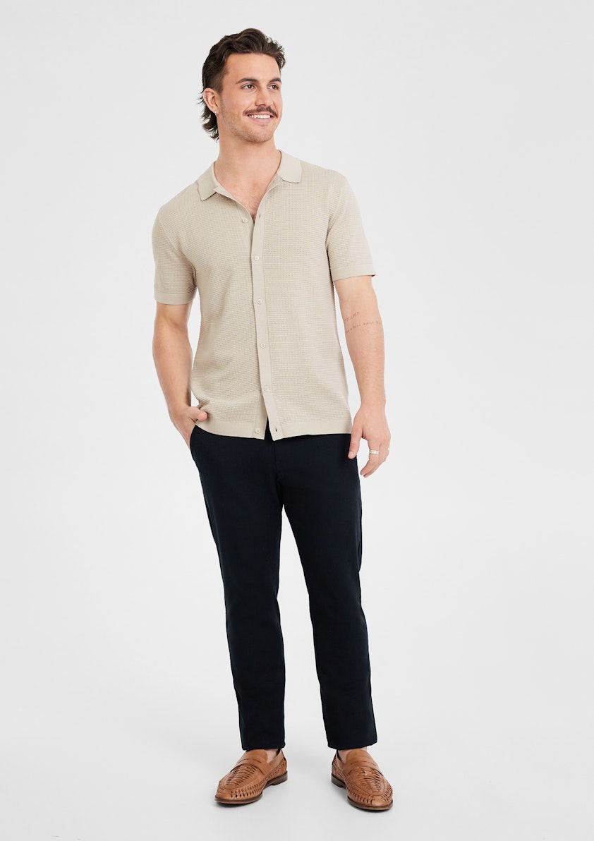 Wheat Eaton Knit Polo Shirt
