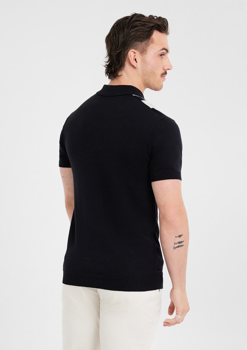 Irwin Zip Stripe Knit Polo