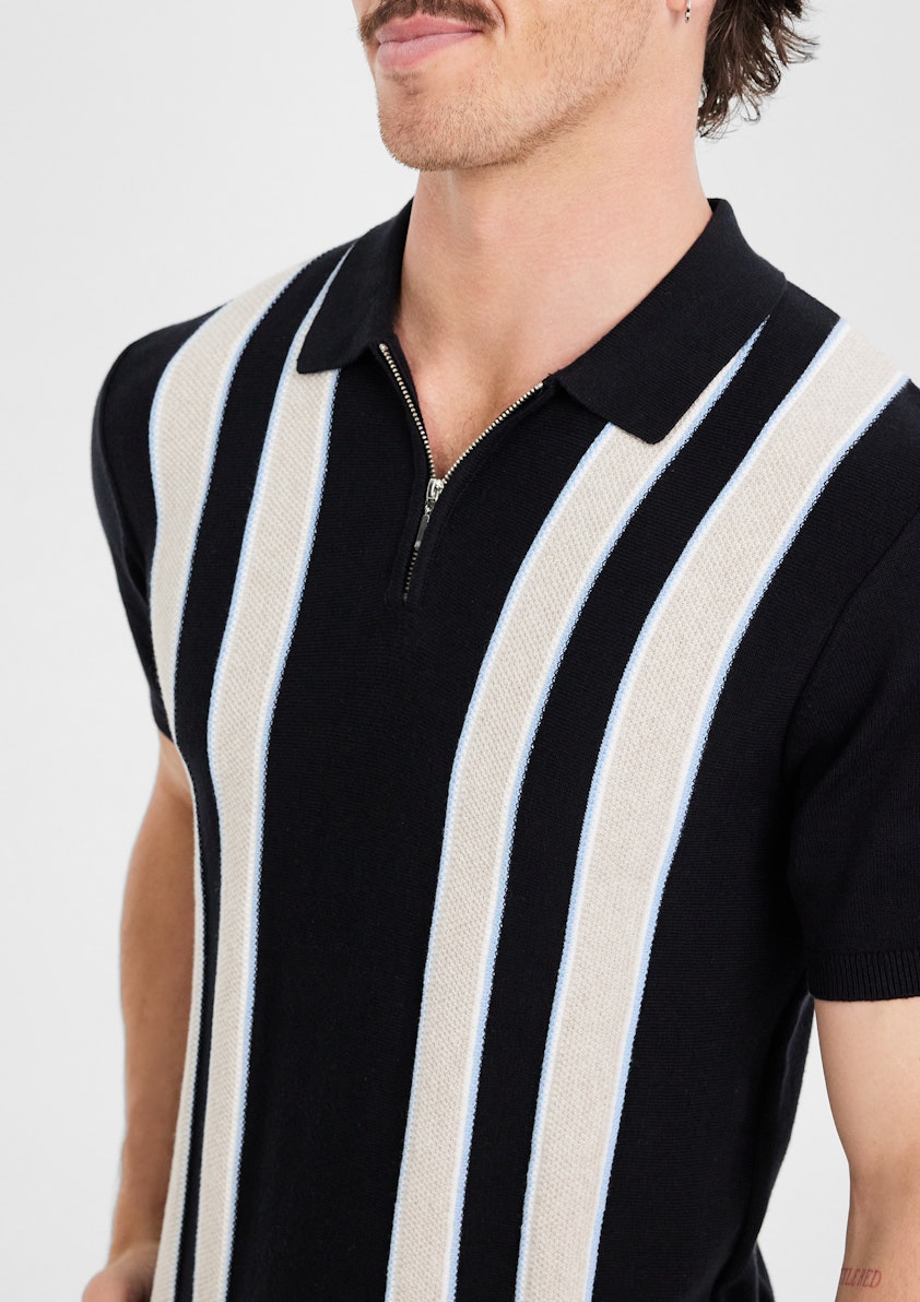 Irwin Zip Stripe Knit Polo