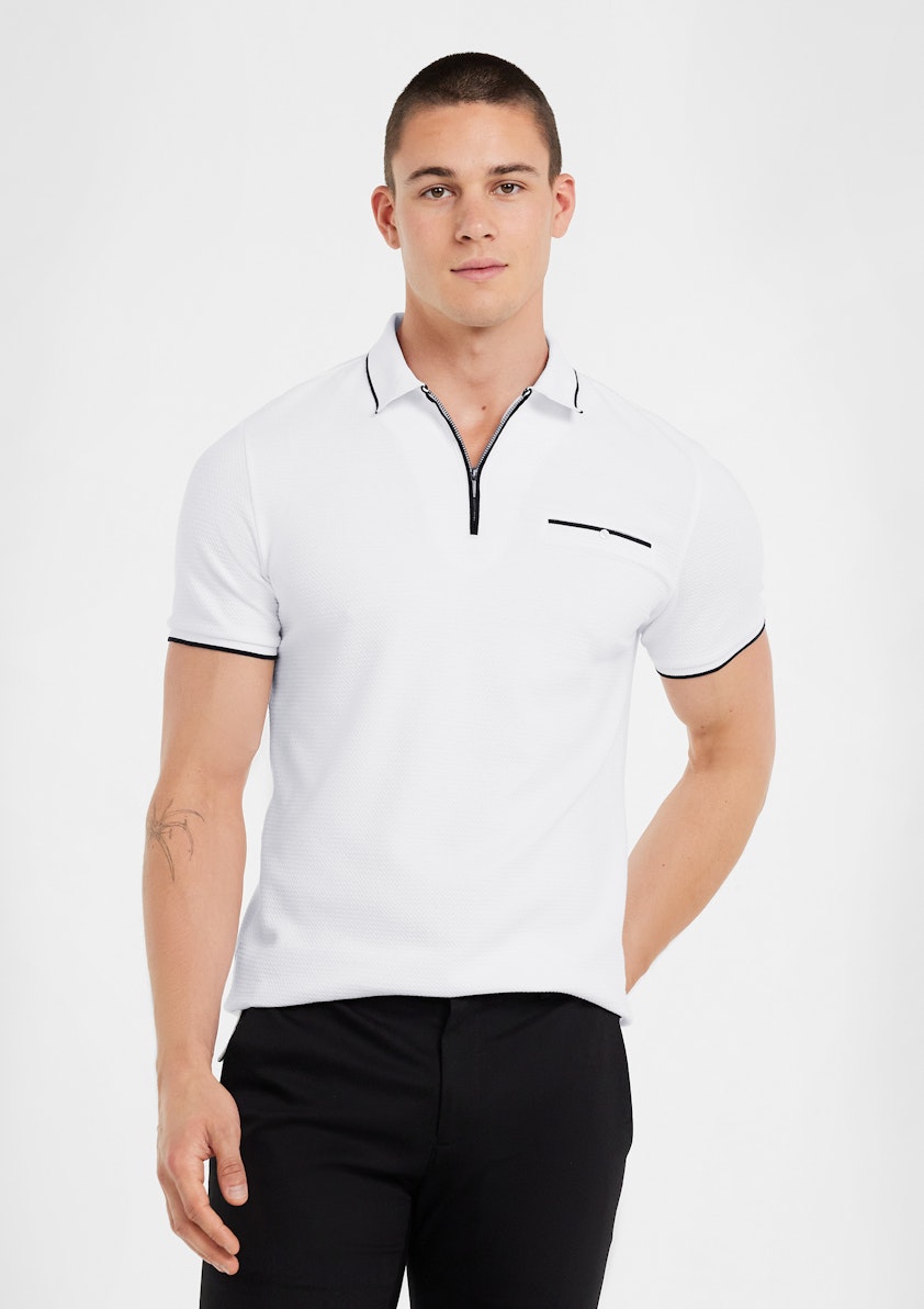 Louie Textured Zip Polo