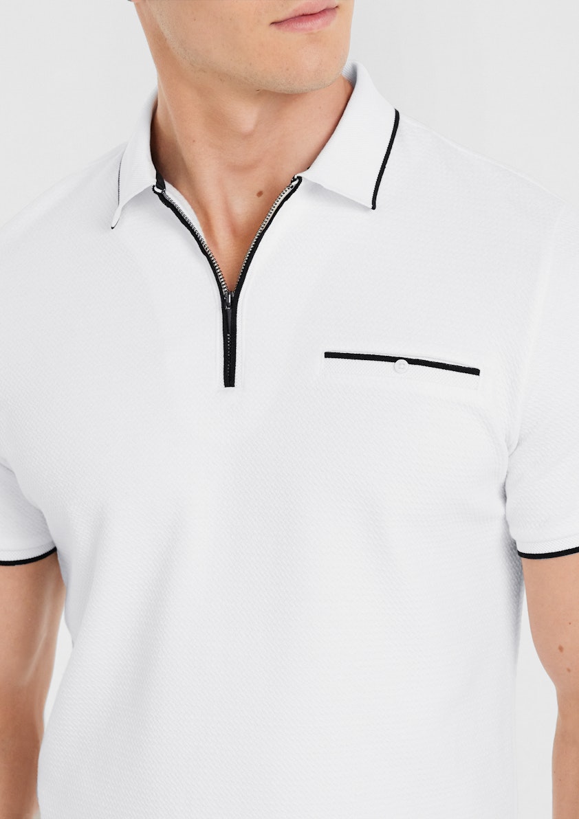 Louie Textured Zip Polo