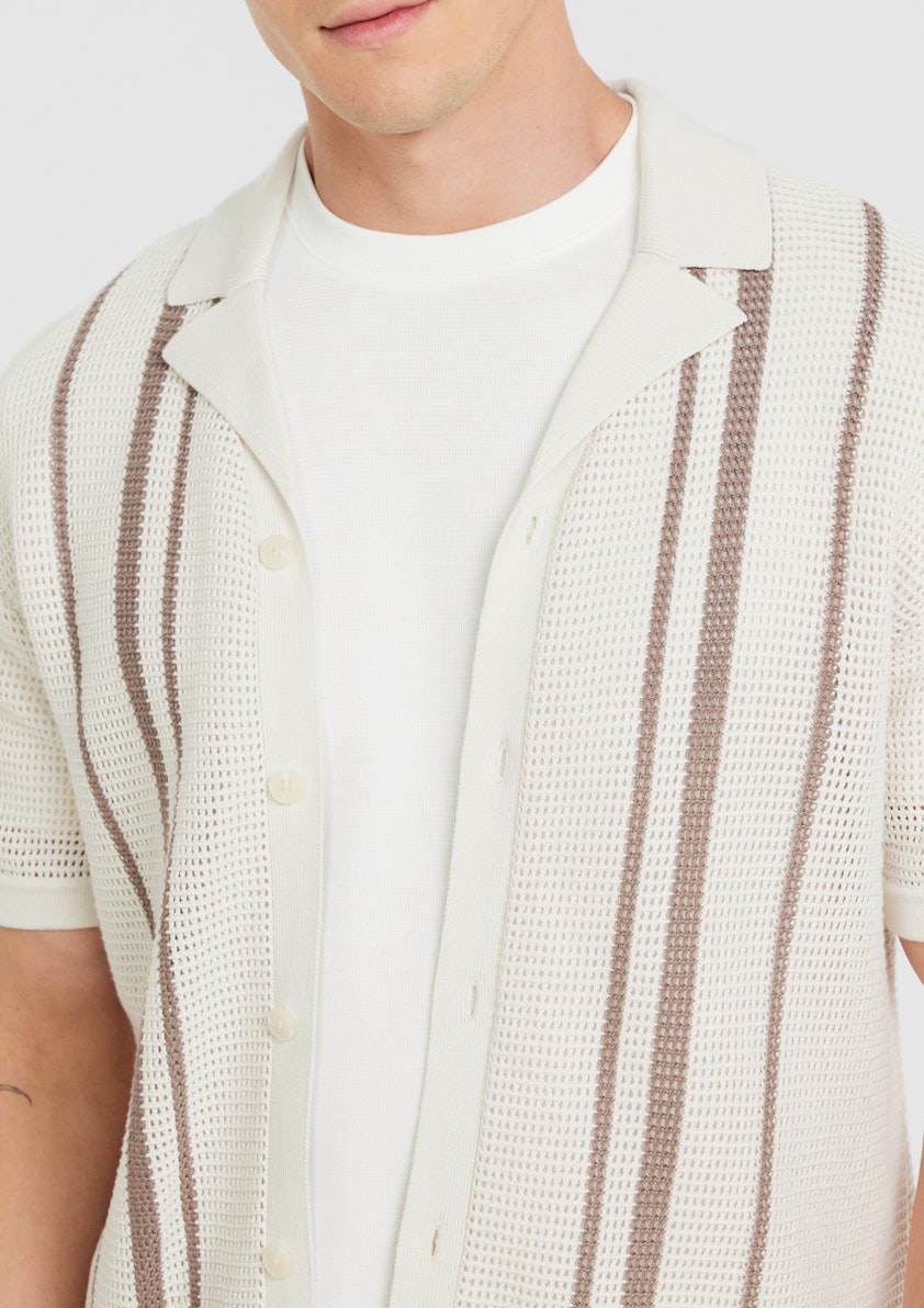 Rhodes Stripe Knit Polo Shirt