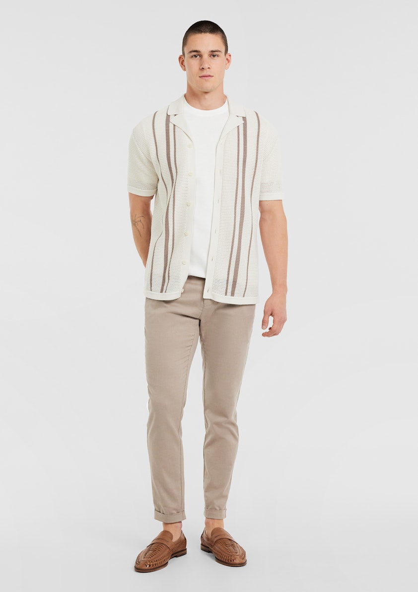 Rhodes Stripe Knit Polo Shirt