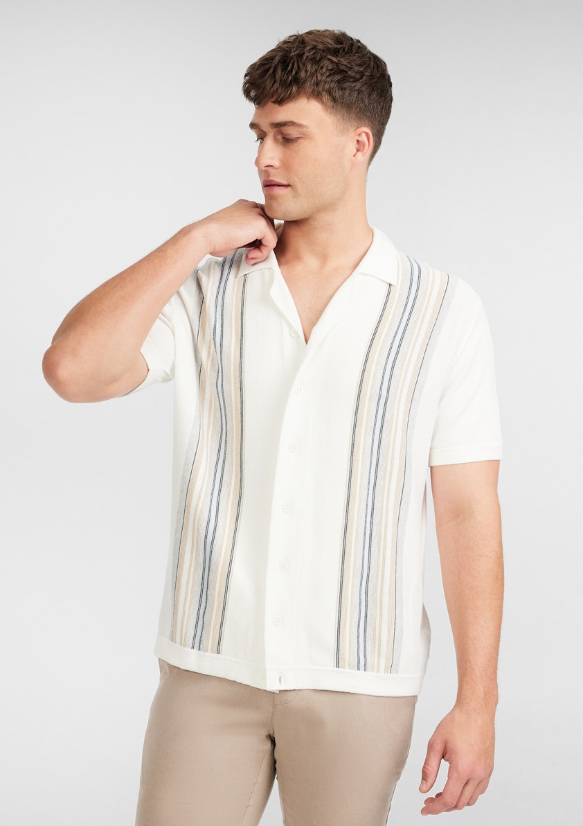 Brody Stripe Knit Polo Shirt