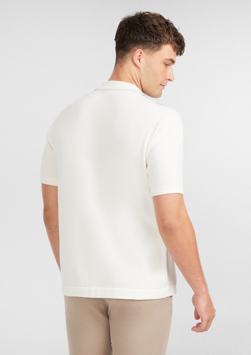 Ivory Brody Stripe Knit Polo Shirt