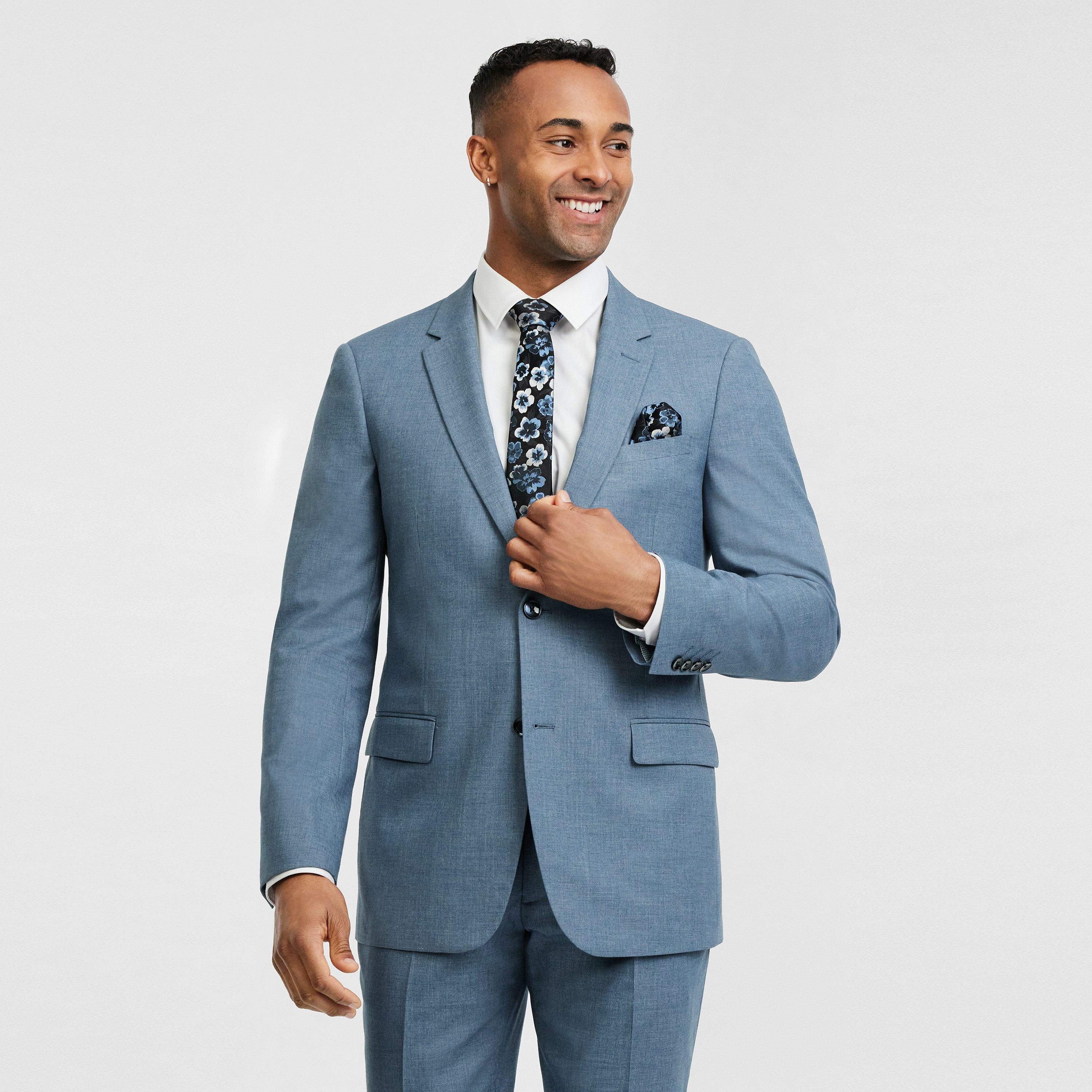 Mid Blue Denali Slim Suit Jacket 