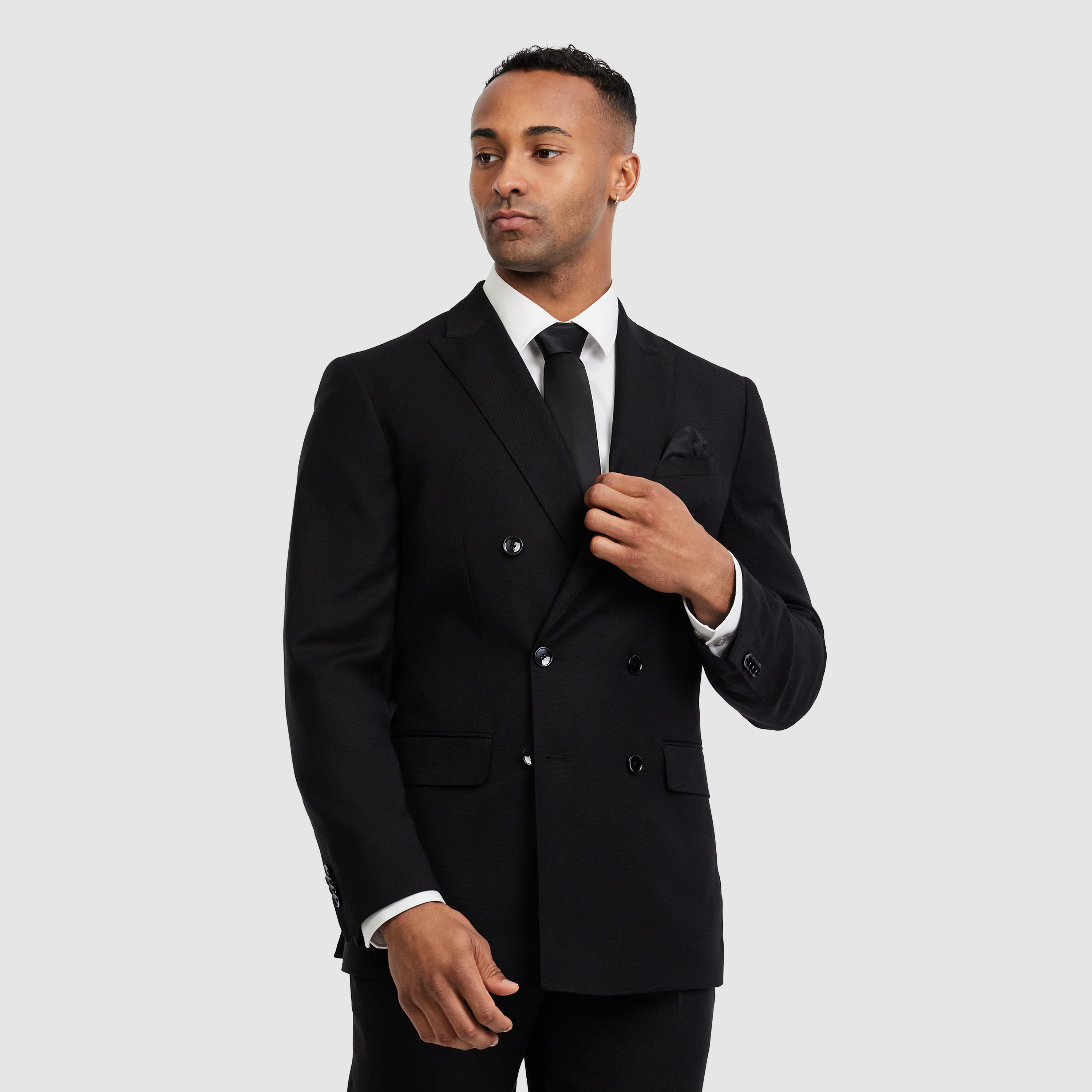 Black Spencer Slim Db Suit Jacket