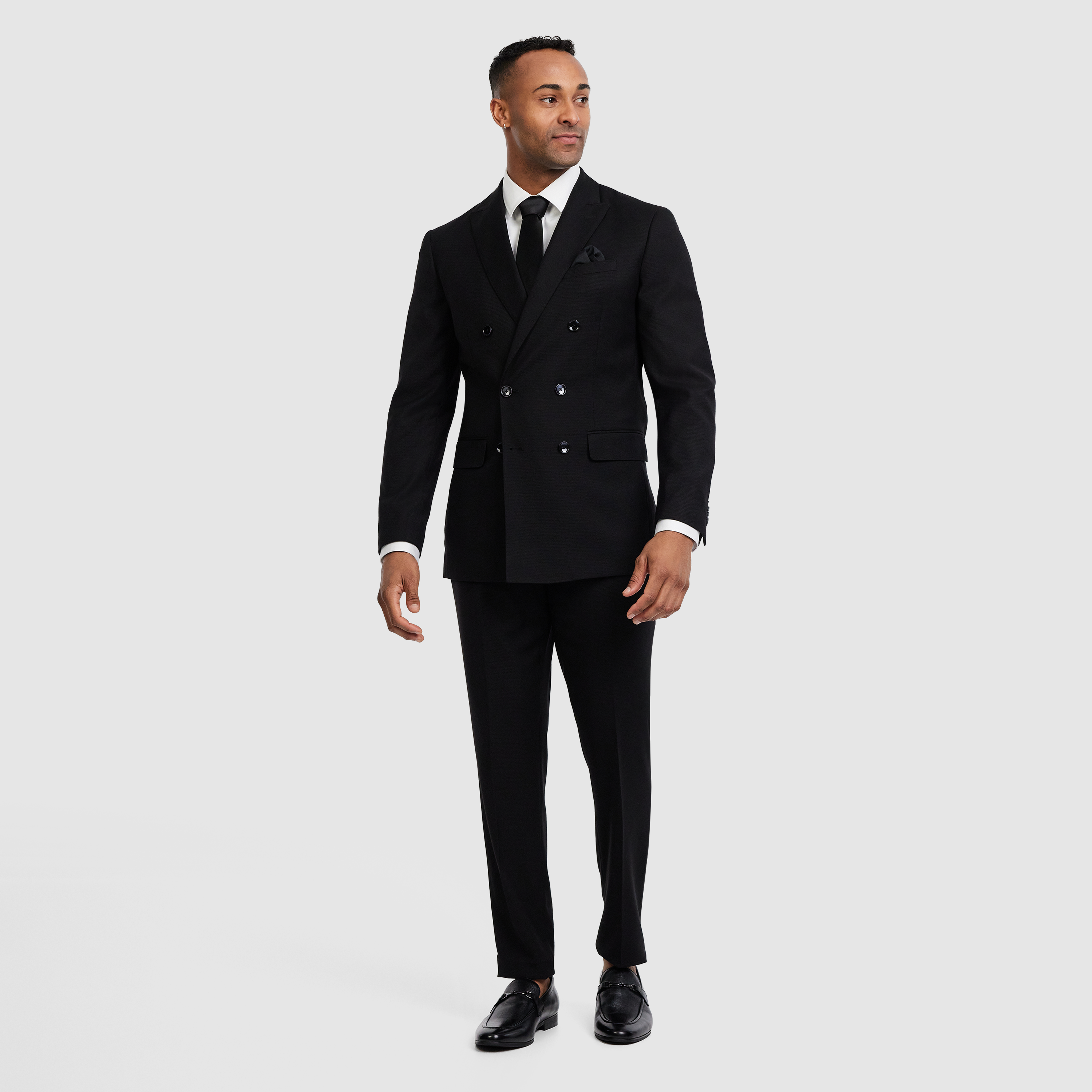 Black Spencer Slim Double Breasted Suit