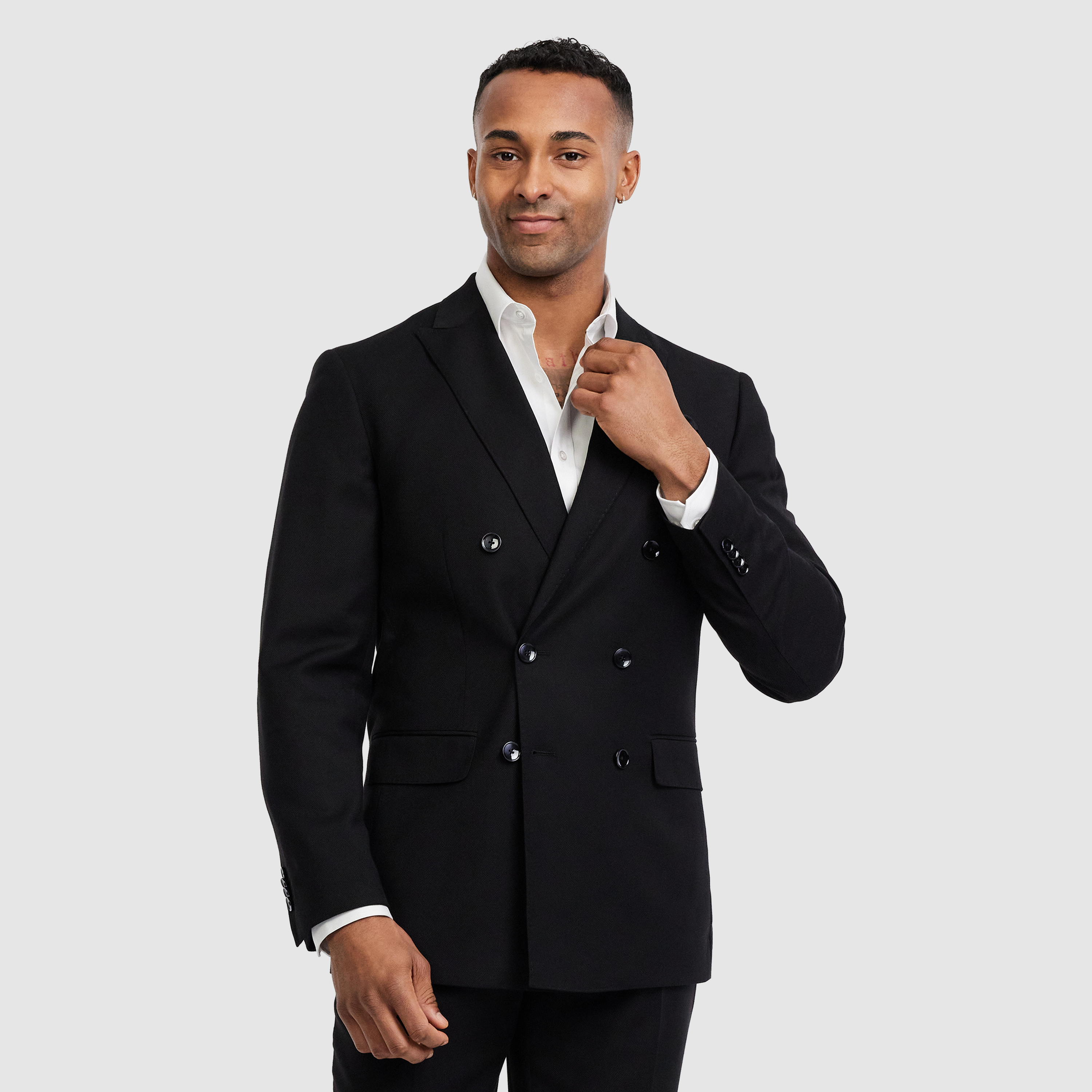  Black Spencer Slim Double Breasted Suit