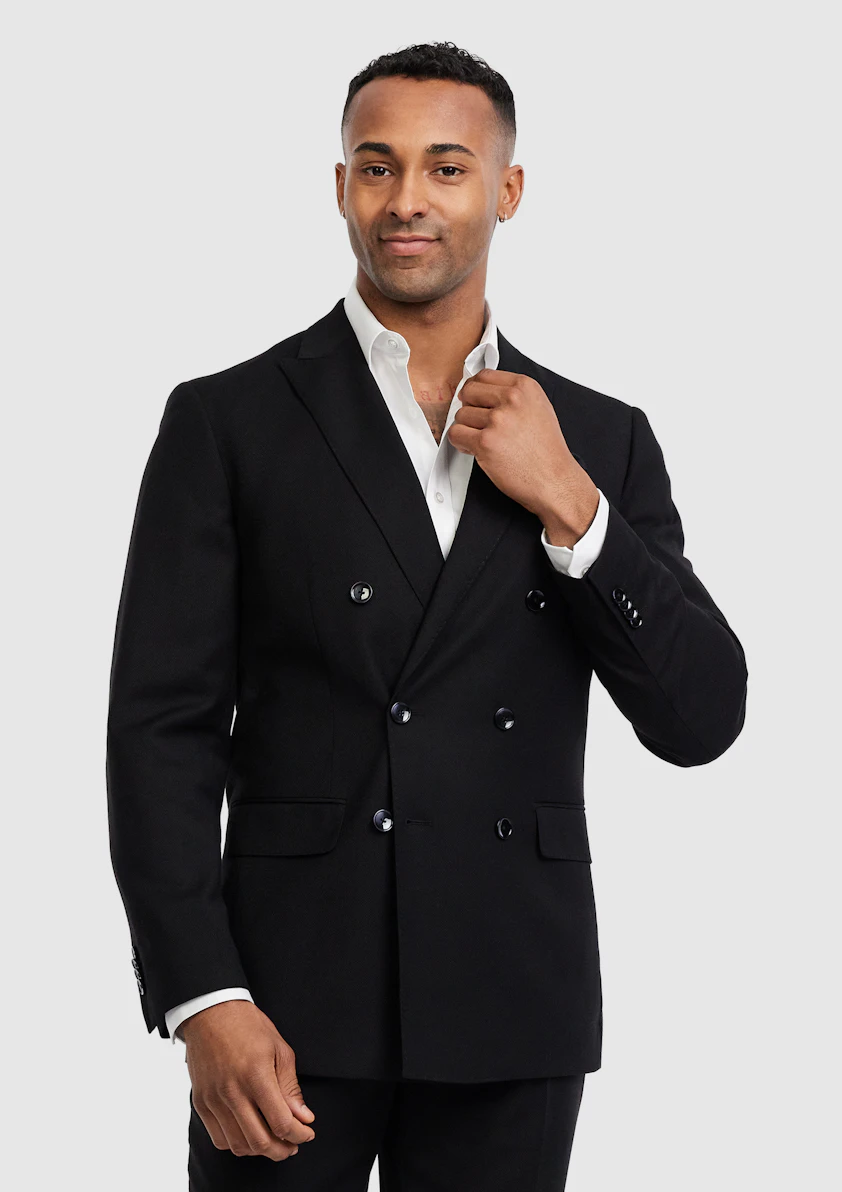 Black Spencer Slim Double Breasted Suit