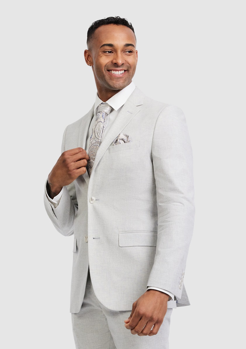 Delmar Linen Check Suit Jacket