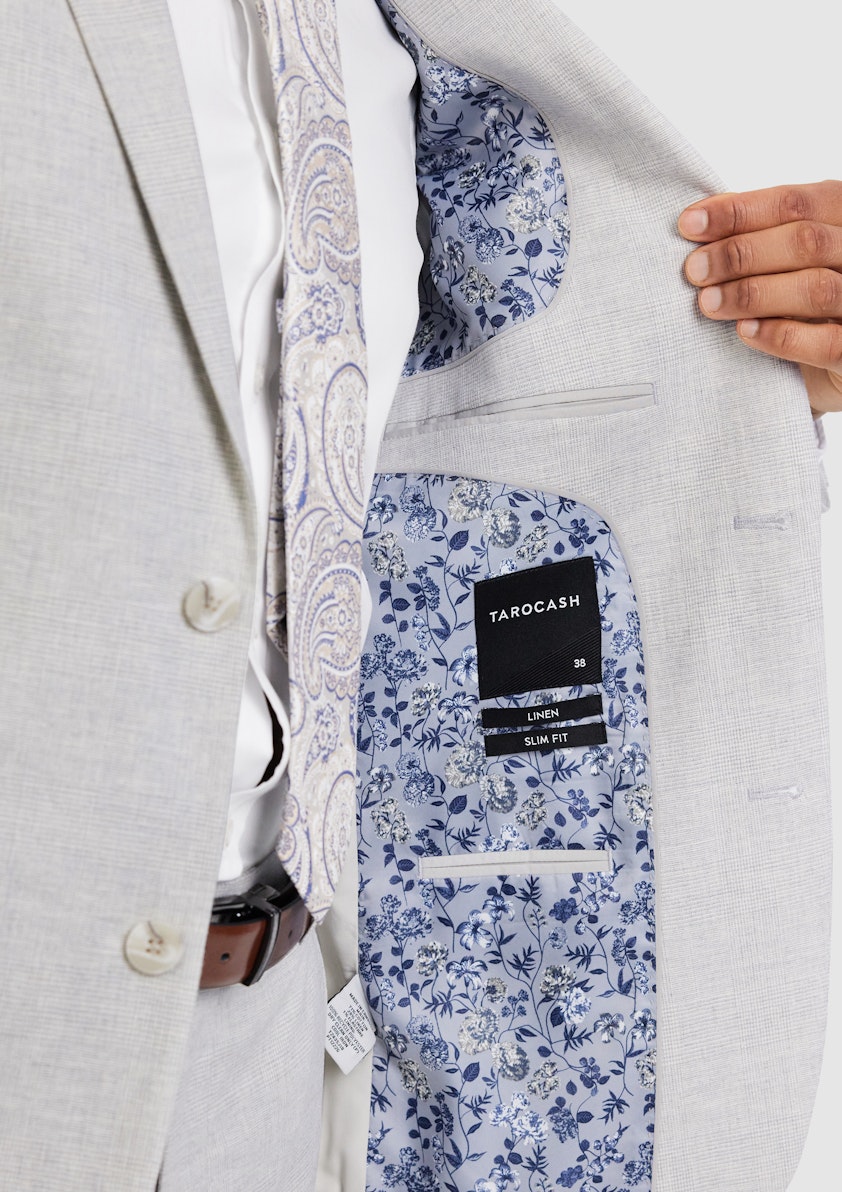 Delmar Linen Check Suit Jacket