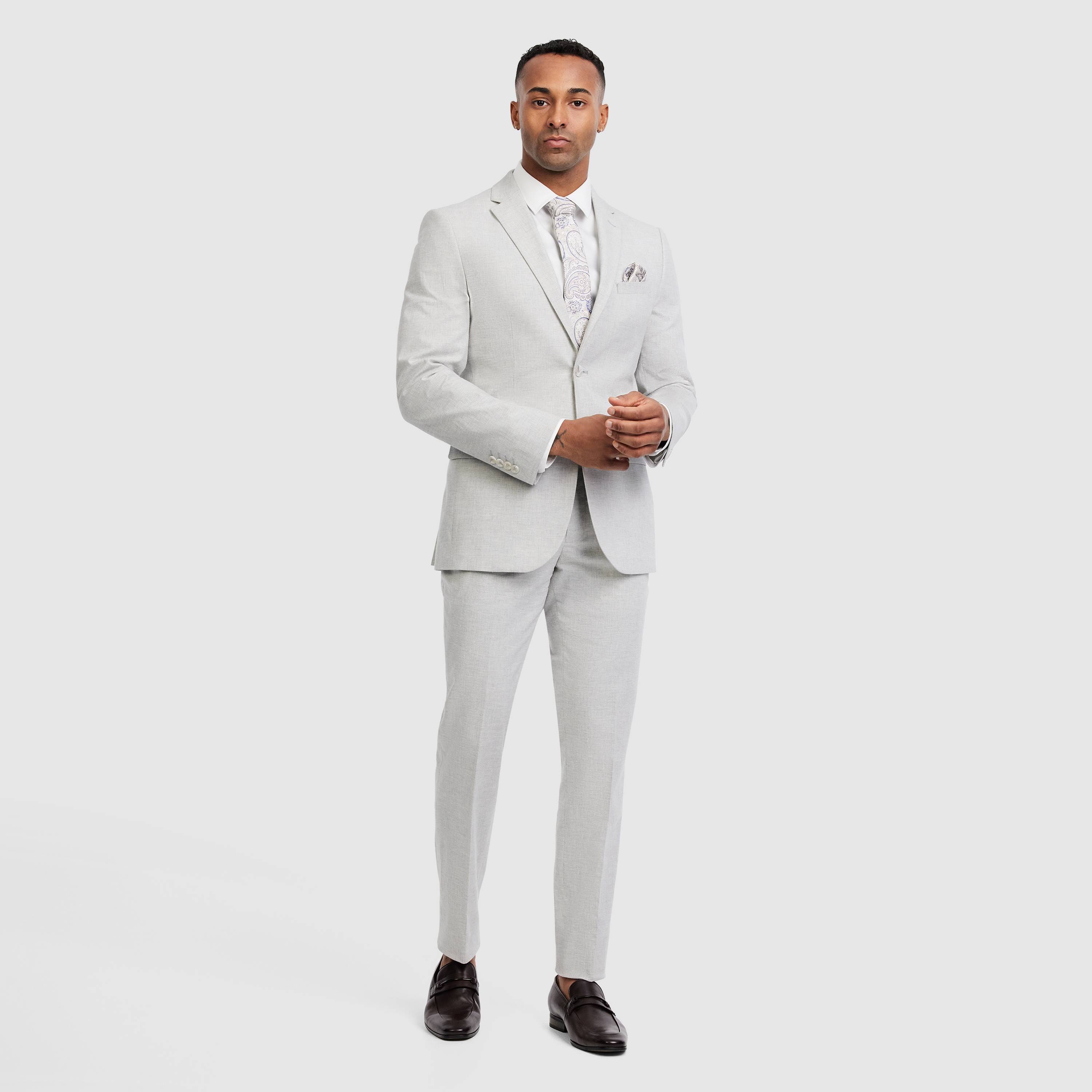 Delmar Linen Check Suit Jacket