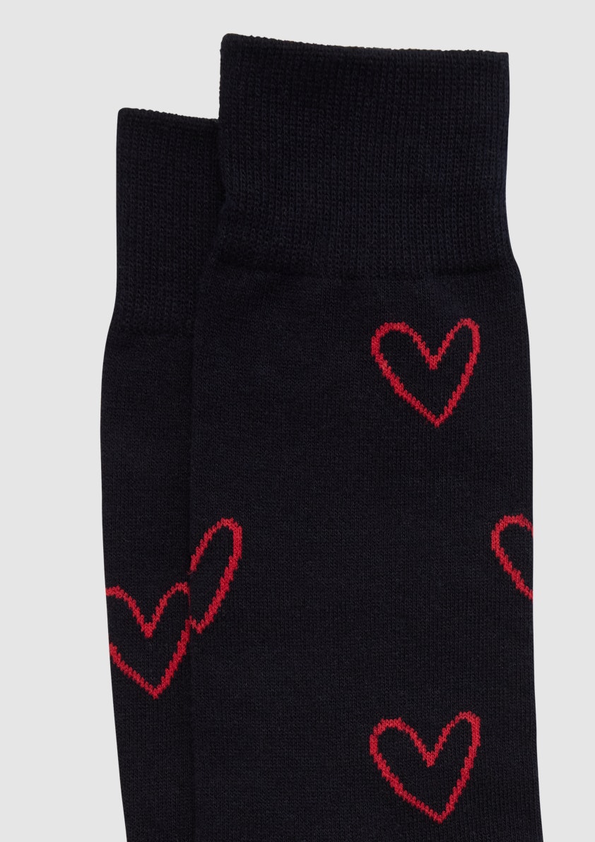 Navy Heartthrob Sock