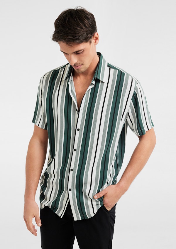 Zion Viscose Stripe Shirt